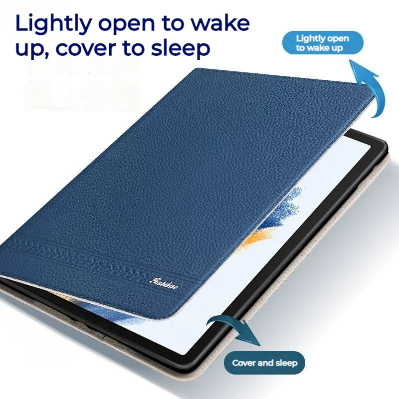 Load image into Gallery viewer, Samsung Galaxy Tab A9 2023 8.7" (SM-X110/X115) - Soft Full Cover Genuine Leather Slim Flip Cover Case - i-Station Mobile Phone & Electronic Device Repair and Accessories