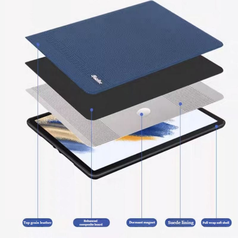 Load image into Gallery viewer, Samsung Galaxy Tab A9 2023 8.7" (SM-X110/X115) - Soft Full Cover Genuine Leather Slim Flip Cover Case - i-Station Mobile Phone & Electronic Device Repair and Accessories