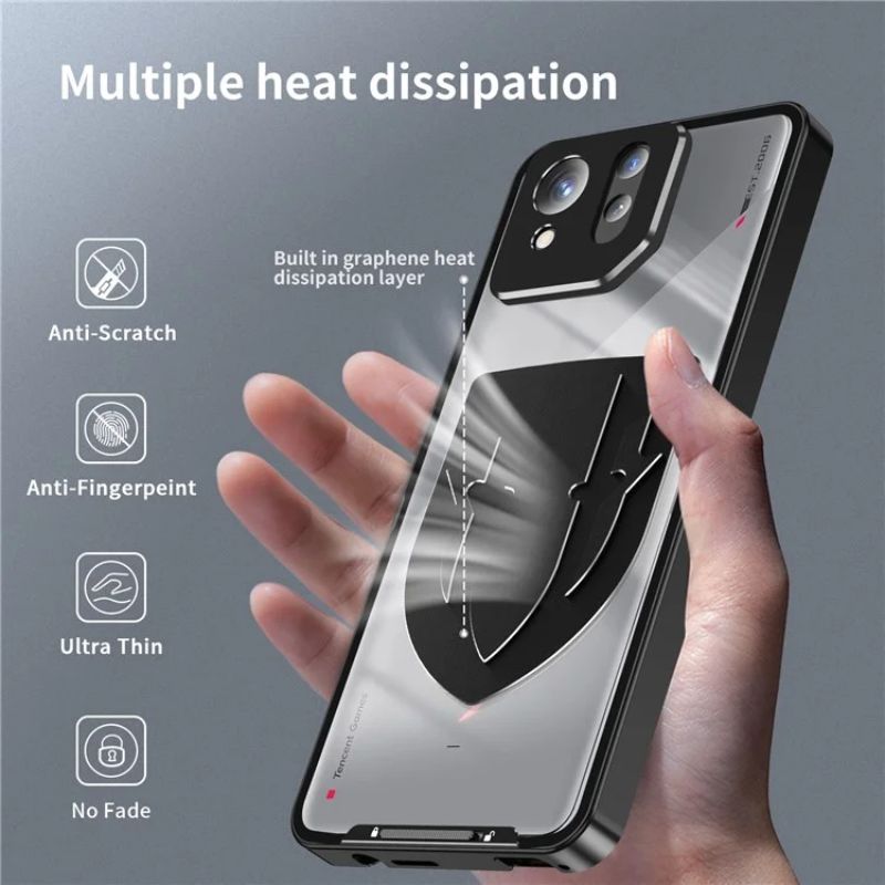 Cargue la imagen en el visor de la galería, ASUS Rog Phone 8 & 8 Pro - Transparent Cooling Phone Essentials Series Case With Metal Lens Cover - Polar Tech Australia