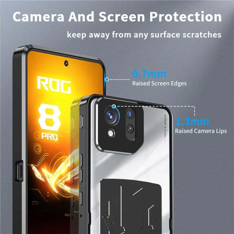 Cargue la imagen en el visor de la galería, ASUS Rog Phone 8 & 8 Pro - Transparent Cooling Phone Essentials Series Case With Metal Lens Cover - Polar Tech Australia