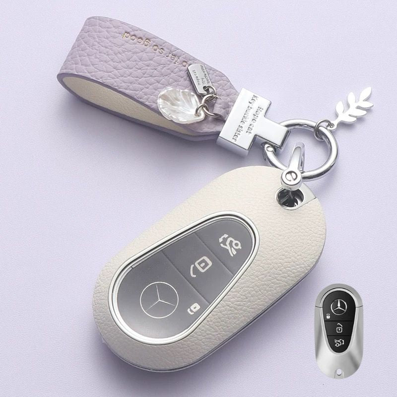 Load image into Gallery viewer, Mercedes Benz Stylish Elegant PU Leather Protection Car Key Fob Case Cover For Benz A, C, E, S-Class, GLC, GLE, GLS, GLS, EQC, EQS - Polar Tech Australia