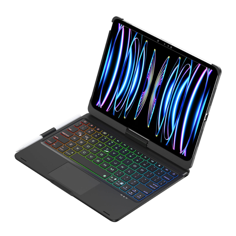 Load image into Gallery viewer, 360 Degree Rotating Wireless Touchpad Keyboard Cover Case for iPad 7/8/9 10.2'' 7/8/9th Gen 2019/2020/2021 - KIBO