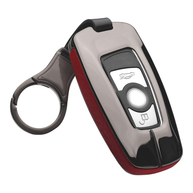 Load image into Gallery viewer, BMW Zinc Alloy + Leather Car Key Fob Case Cover For 1, 3, 4, 5, 6 Series, X3, X5, X6, X7 - Polar Tech Australia