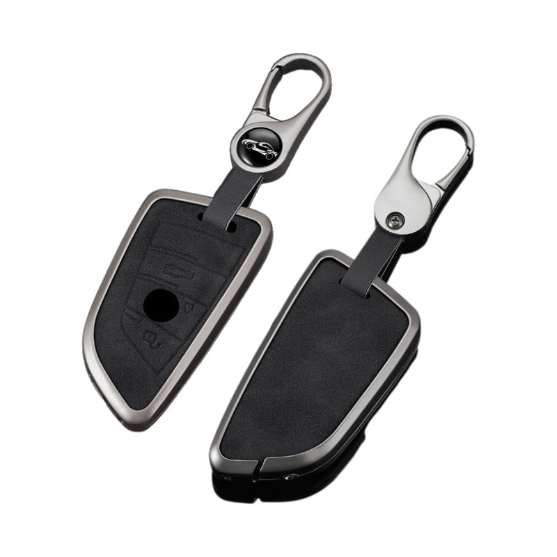 Load image into Gallery viewer, BMW Zinc Alloy + Leather Protection Car Key Fob Case Cover For X1, X6, X7, ix1, ix40, ix50 - Polar Tech Australia