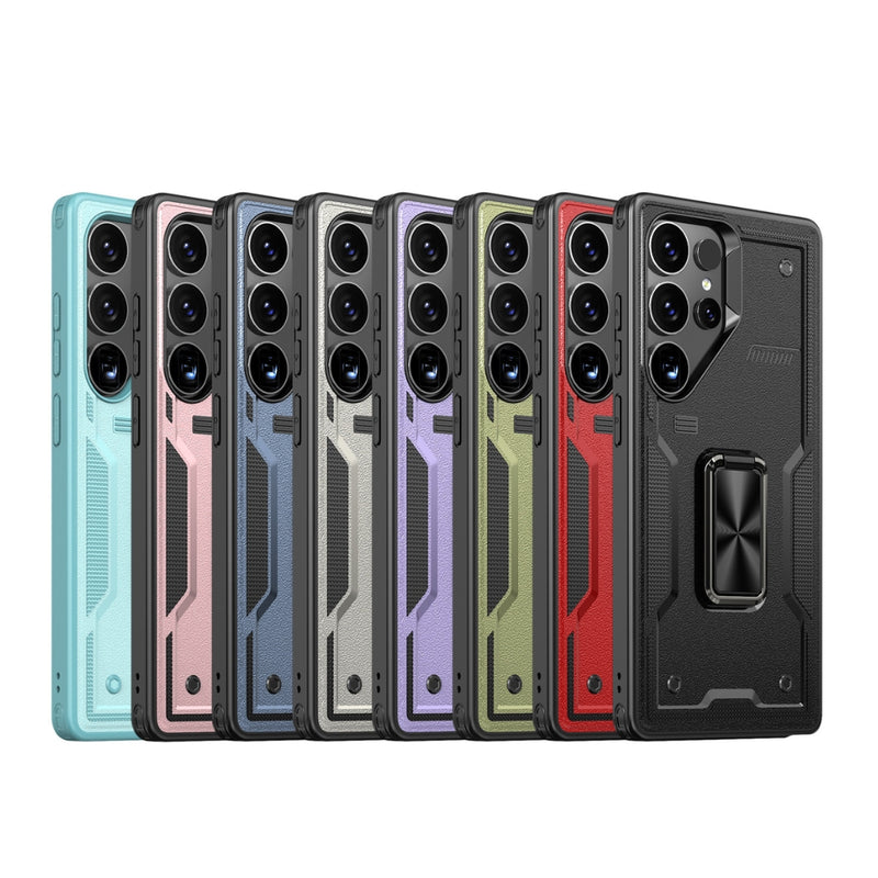 Cargue la imagen en el visor de la galería, Samsung Galaxy S21 5G (SM-G991) - TPU+PC 2-in-1 Material Shockproof Protective Case with Metal Rotating Stand - Polar Tech Australia