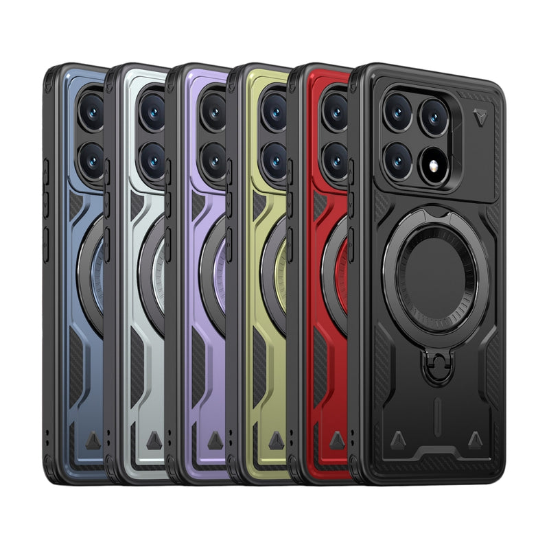Chargez l'image dans la visionneuse de la galerie, Xiaomi Poco X6 Pro - TPU+PC 2-in-1 Material Shockproof Protective Case with Metal Rotating Stand - Polar Tech Australia