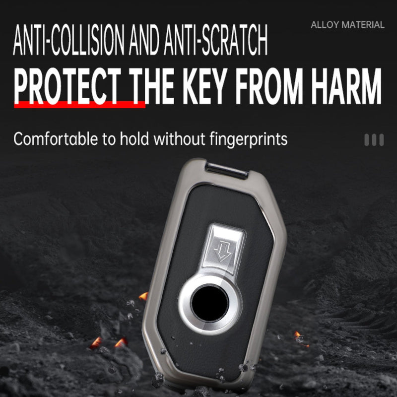 Load image into Gallery viewer, BMW Motorcycle Zinc Alloy + Leather Protection Car Key Fob Case Cover For R1200GS, R1250GS, R1200RT, K1600, K1600B - Polar Tech Australia