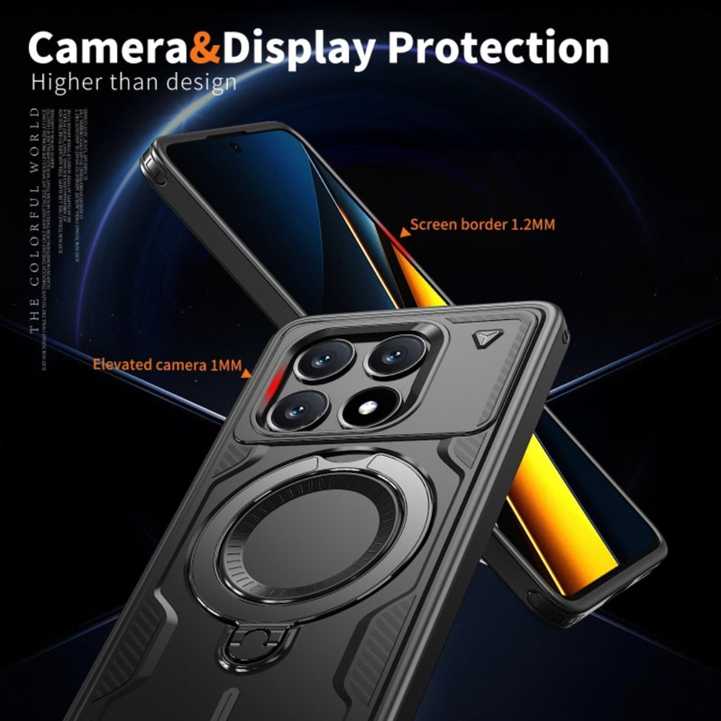 Chargez l'image dans la visionneuse de la galerie, Xiaomi Poco X6 Pro - TPU+PC 2-in-1 Material Shockproof Protective Case with Metal Rotating Stand - Polar Tech Australia