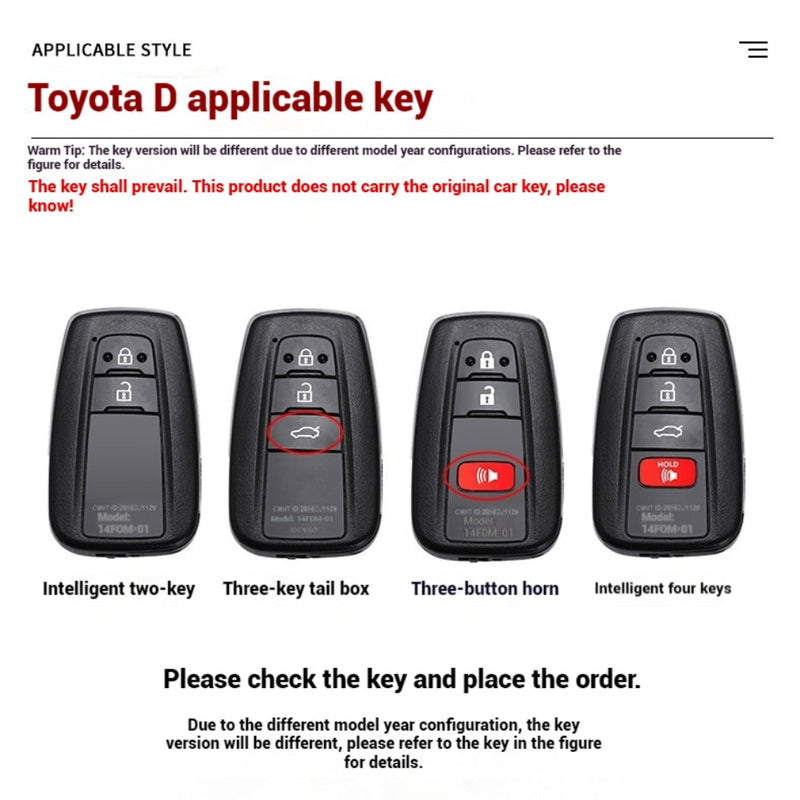 Load image into Gallery viewer, Toyota Metal Shell & Soft Silicone Full Protection Car Key Fob Case Cover For Camry RAV4 Highlander Avalon C-HR Prius Corolla - Polar Tech Australia