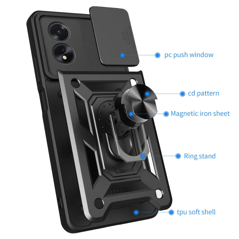 Load image into Gallery viewer, OPPO A98 5G (CPH2529) - Shockproof Armour Heavy Duty Phone Case with Ring Holder & Camera Protection - Polar Tech Australia