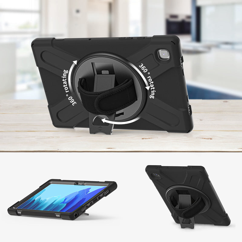 Cargue la imagen en el visor de la galería, Samsung Galaxy Tab A7 10.4" 2020 (T500/T505) Heavy Duty 360 Degree Rotate Stand Hand Strap Case - Polar Tech Australia