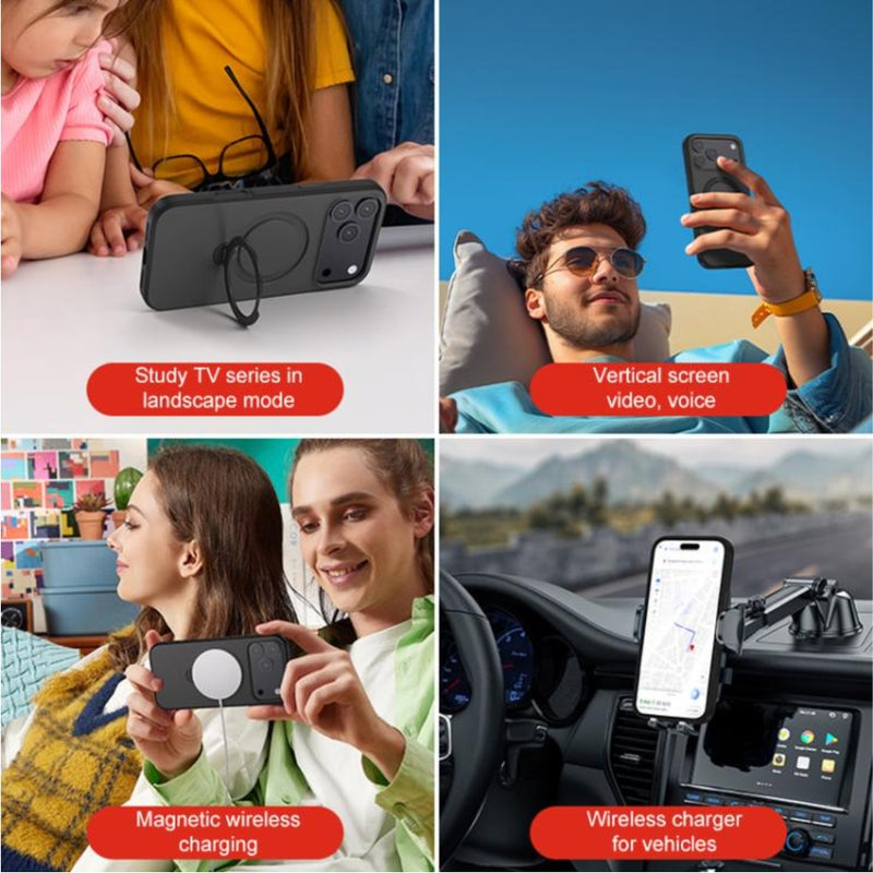 Cargue la imagen en el visor de la galería, Apple iPhone 17 Air - Contrast Color Rotation Holder Magsafe Phone Case - Polar Tech Australia