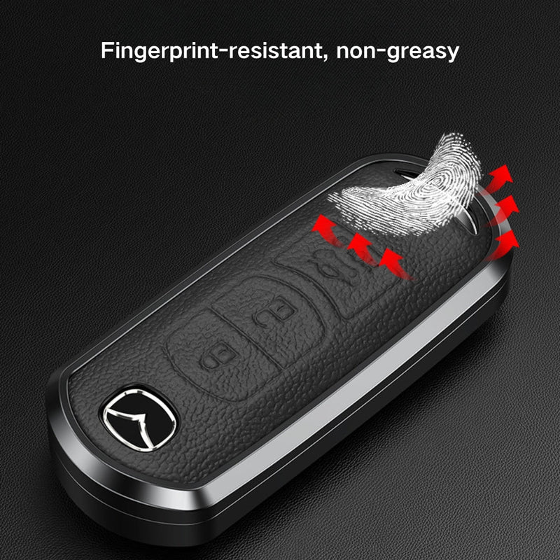 Load image into Gallery viewer, Mazda Aluminum Alloy Genuine Leather Car Key Fob Cover Case For MX-5, CX-5, CX-7, CX-9, Mazda 6 - Polar Tech Australia