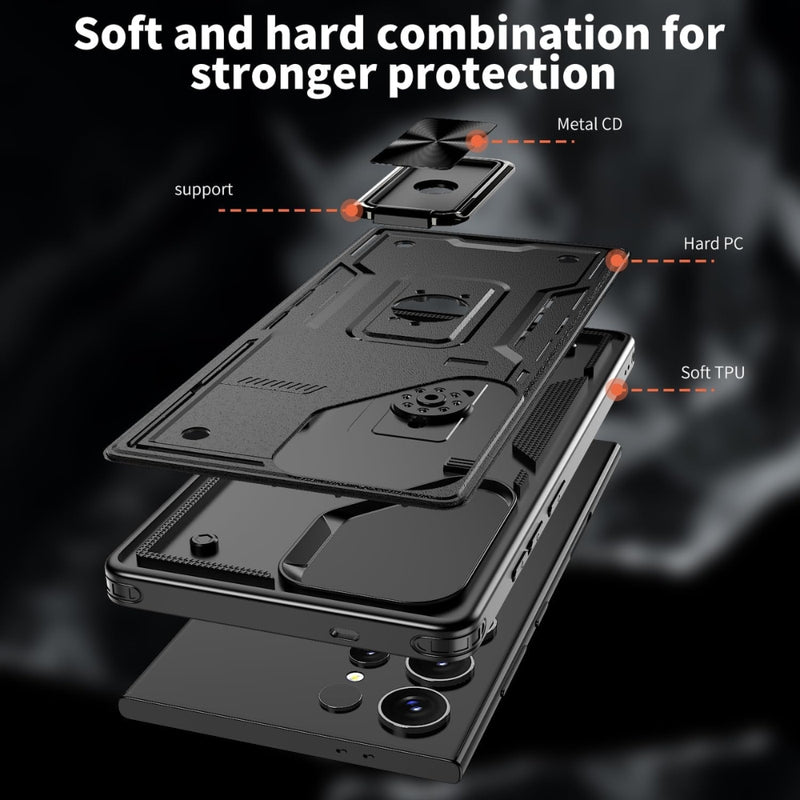 Cargue la imagen en el visor de la galería, Samsung Galaxy S21 5G (SM-G991) - TPU+PC 2-in-1 Material Shockproof Protective Case with Metal Rotating Stand - Polar Tech Australia