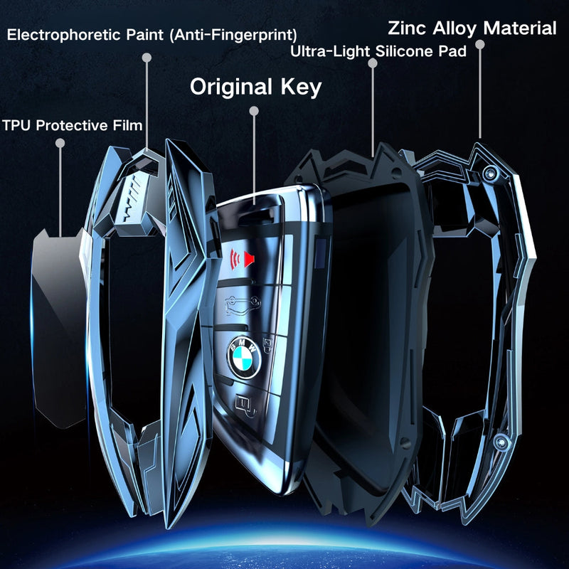 Load image into Gallery viewer, BMW Mecha Style Zinc Alloy Car Key Fob Case Cover For 1, 3, 5, 7 Series,X1, X3, X5, X6, X7 - Polar Tech Australia