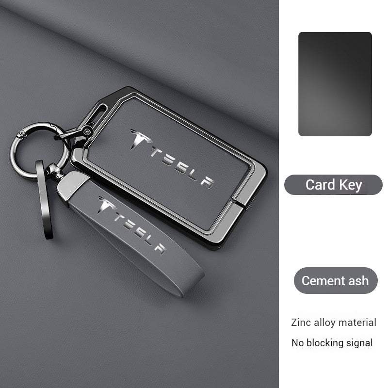 Load image into Gallery viewer, Tesla Zinc Alloy + Leather Card Key Case for Model 3 & Model Y - Polar Tech Australia