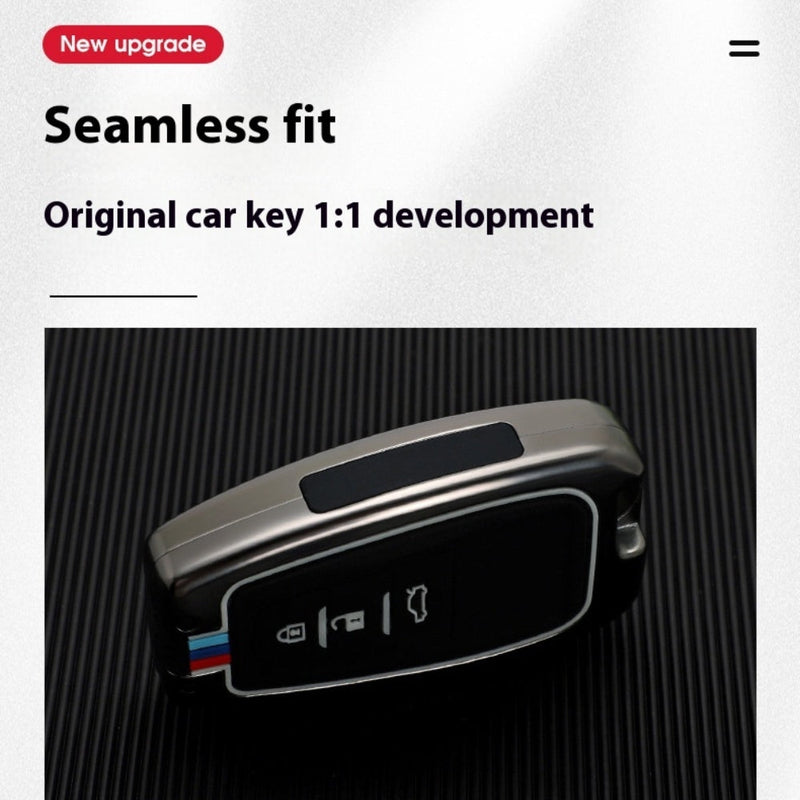 Load image into Gallery viewer, Toyota Metal Shell & Soft Silicone Full Protection Car Key Fob Case Cover For Camry RAV4 Highlander Avalon C-HR Prius Corolla - Polar Tech Australia