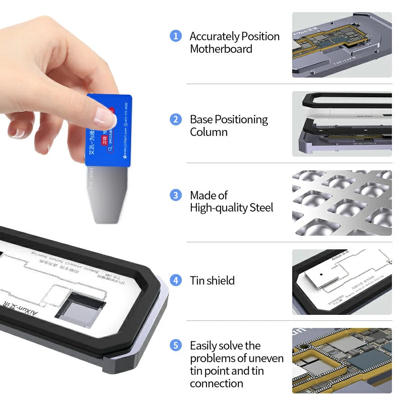 Cargue la imagen en el visor de la galería, AiXun Z13 Middle Frame Tin Planting Platform – Professional Reballing Tool for iPhone 13 Series - Polar Tech Australia