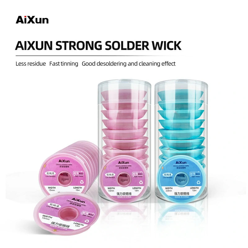 Chargez l'image dans la visionneuse de la galerie, AiXun Strong Solder Wick (10-Pack) – High-Efficiency Desoldering Wire Roll - Polar Tech Australia