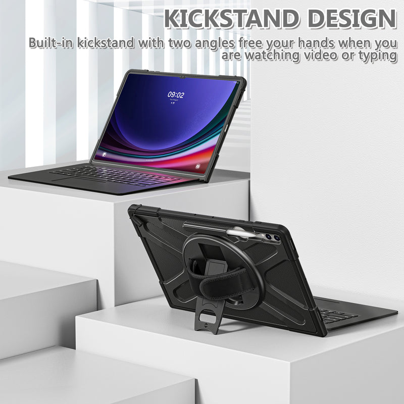 Cargue la imagen en el visor de la galería, Samsung Galaxy Tab S8 Ultra & S9 Ultra 14.6" - 360 Degree Rotate Shockproof Heavy Duty Tough Stand Case Cover With  Pen Holder - Polar Tech Australia