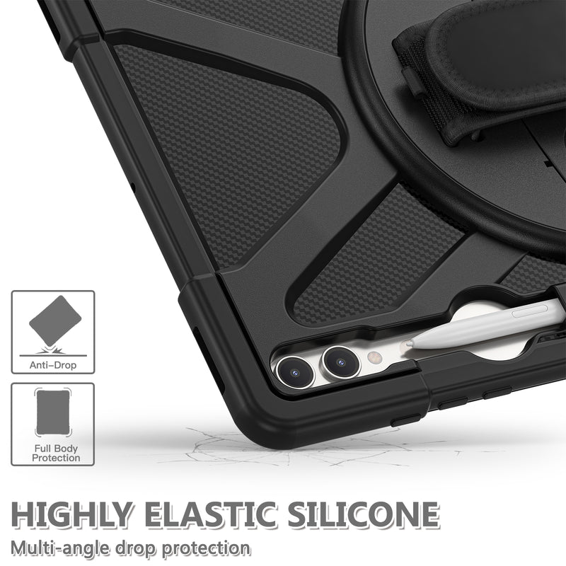Cargue la imagen en el visor de la galería, Samsung Galaxy Tab S8 Ultra & S9 Ultra 14.6" - 360 Degree Rotate Shockproof Heavy Duty Tough Stand Case Cover With  Pen Holder - Polar Tech Australia