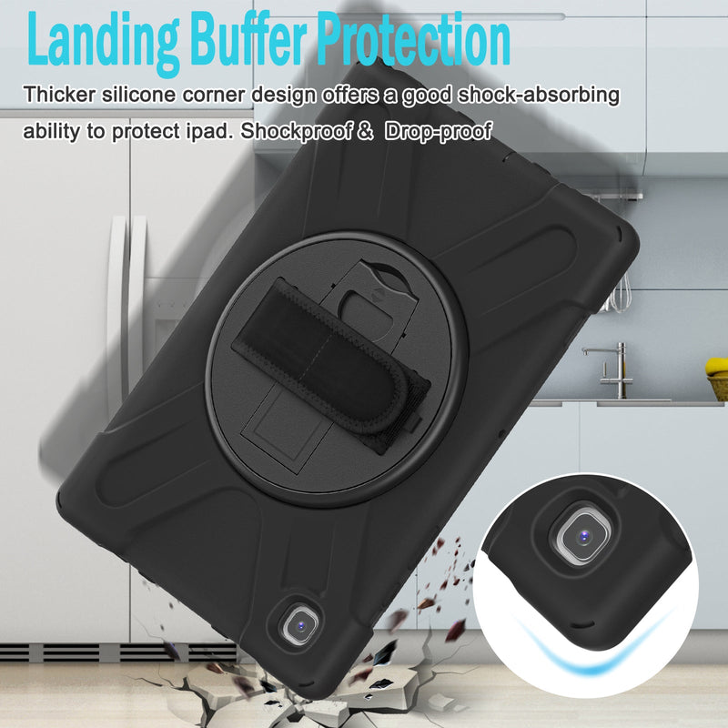 Cargue la imagen en el visor de la galería, Samsung Galaxy Tab A7 10.4" 2020 (T500/T505) Heavy Duty 360 Degree Rotate Stand Hand Strap Case - Polar Tech Australia