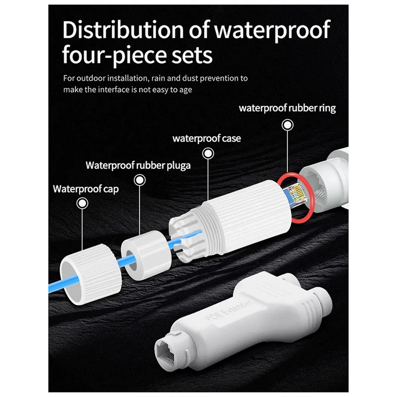 Cargue la imagen en el visor de la galería, 1 in 2 Out Waterproof POE Extender/Repeater Outdoor 30W High Power Plug&Play for PoE Switch NVR IP Camera AP - Polar Tech Australia