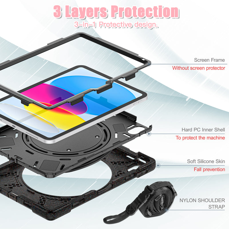 Cargue la imagen en el visor de la galería, Apple iPad 10th 2022 10.9“ EVA Kid Friendly Heavy Duty Ring Holder Stand Case - Polar Tech Australia