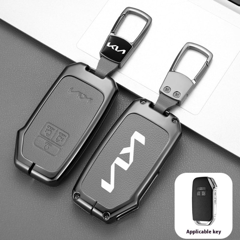 Load image into Gallery viewer, Kia Zinc Alloy Leather Car Key Protection Fob Case Cover For Sportage, Carnival, Sedona, K3, K4, K5 - Polar Tech Australia