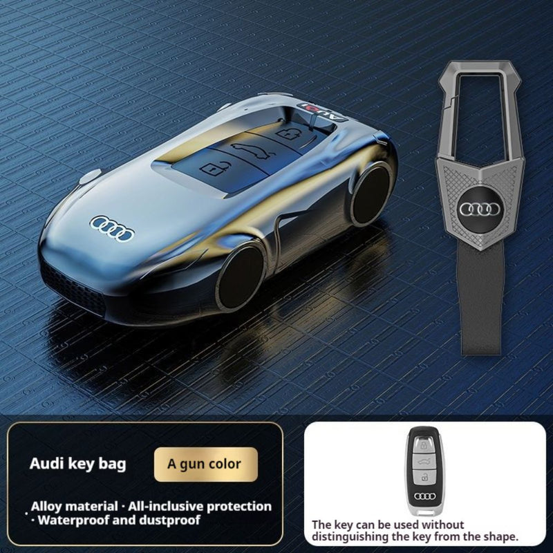 Load image into Gallery viewer, Audi Zinc Alloy Silicone Car Key Fob Case Cover For A3, A4, A5, A6, A8, Q2, Q5, Q7, Q8, e-tron - Polar Tech Australia