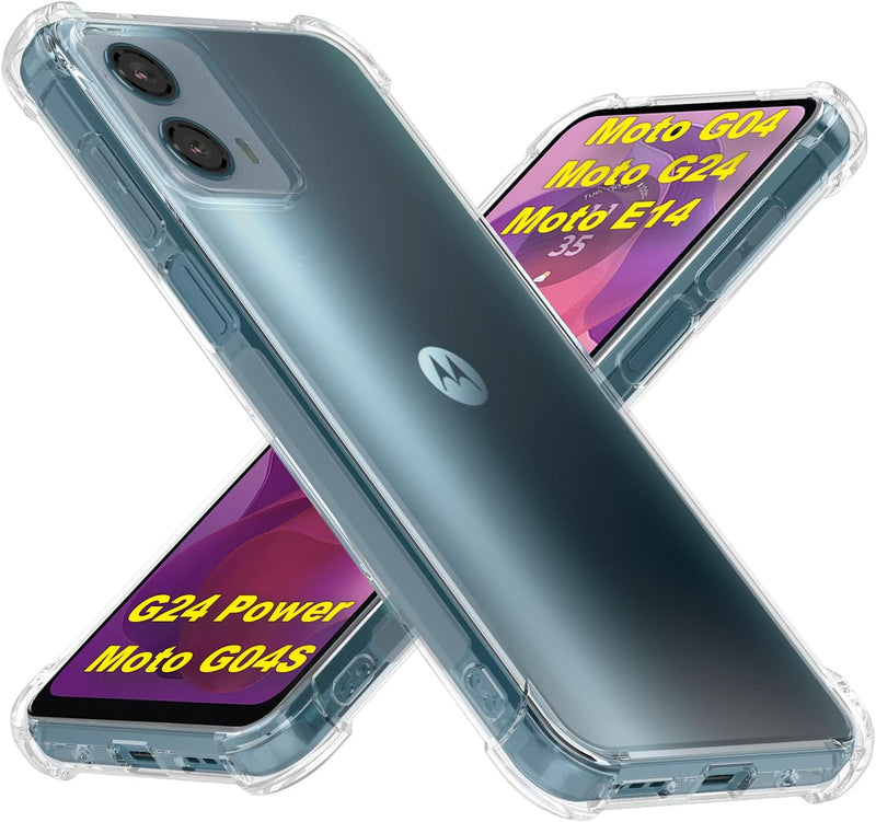 Cargue la imagen en el visor de la galería, Motorola Moto G24 / G04 / G04S / E14 / G24 Power 4G - AirPillow Cushion Transparent Soft Clear TPU Four Corners Protective Case - Polar Tech Australia