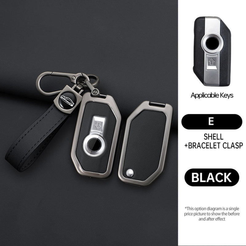 Load image into Gallery viewer, BMW Motorcycle Zinc Alloy + Leather Protection Car Key Fob Case Cover For R1200GS, R1250GS, R1200RT, K1600, K1600B - Polar Tech Australia