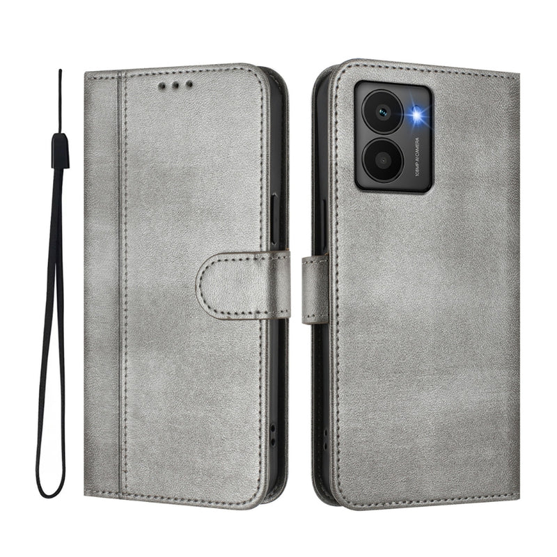Load image into Gallery viewer, Nokia C1 2nd Edition / C01 Plus - Line Splicing Buckle Retro Leather Phone Case - Polar Tech Australia