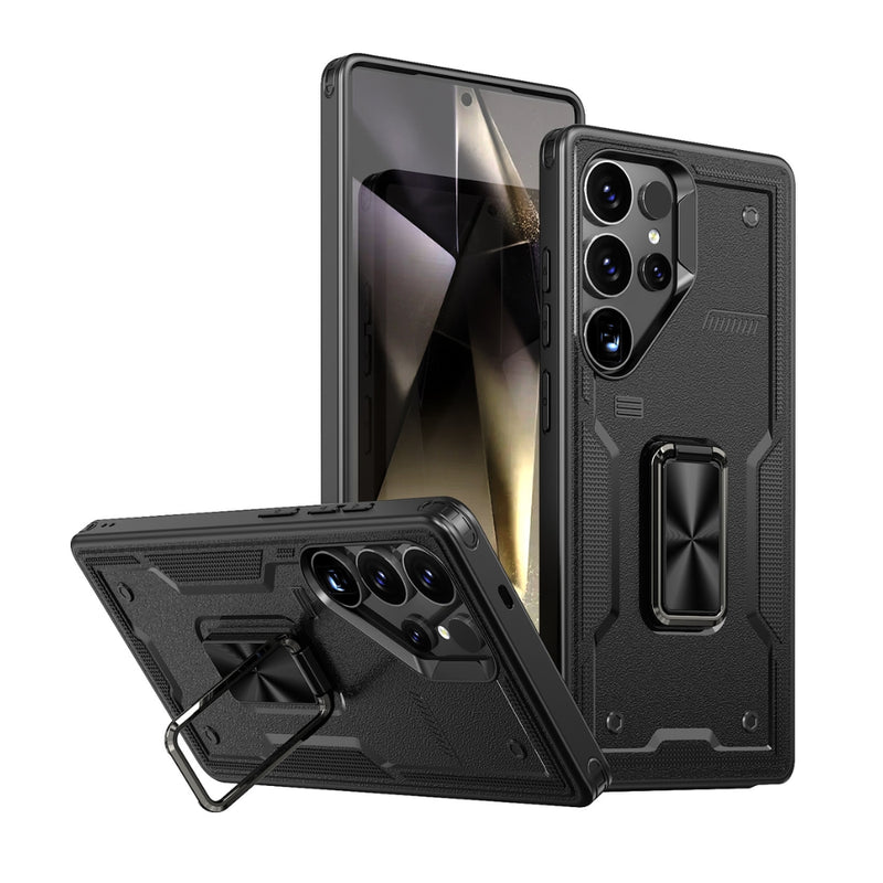 Cargue la imagen en el visor de la galería, Samsung Galaxy S21 5G (SM-G991) - TPU+PC 2-in-1 Material Shockproof Protective Case with Metal Rotating Stand - Polar Tech Australia