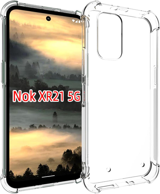 Nokia XR21 - AirPillow Cushion Transparent Soft Clear TPU Four Corners Protective Case - Polar Tech Australia