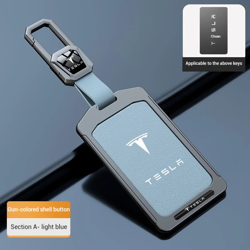 Load image into Gallery viewer, Tesla Alloy-Framed Leather Card Key Case for Model 3 & Model Y - Polar Tech Australia