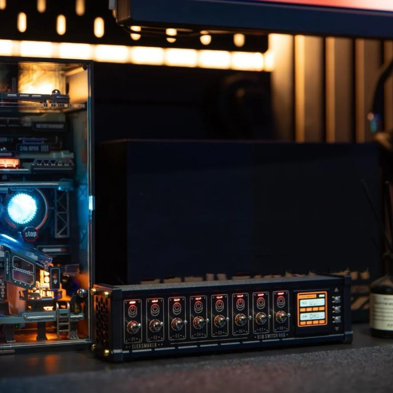 Load image into Gallery viewer, Eleksmaker NK6 USB Data Hub with Individual LED Power Switches & Voice Control RGB Light - i-Station Mobile Phone & Electronic Device Repair and Accessories