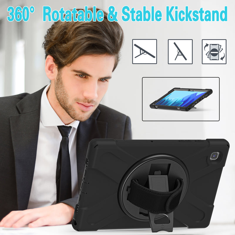 Cargue la imagen en el visor de la galería, Samsung Galaxy Tab A 10.1" 2019 (T510/T515) Heavy Duty 360 Degree Rotate Stand Hand Strap Case - Polar Tech Australia