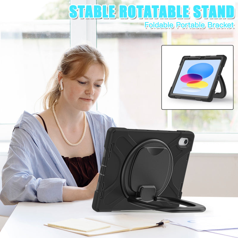 Cargue la imagen en el visor de la galería, Apple iPad 10th 2022 10.9“ EVA Kid Friendly Heavy Duty Ring Holder Stand Case - Polar Tech Australia