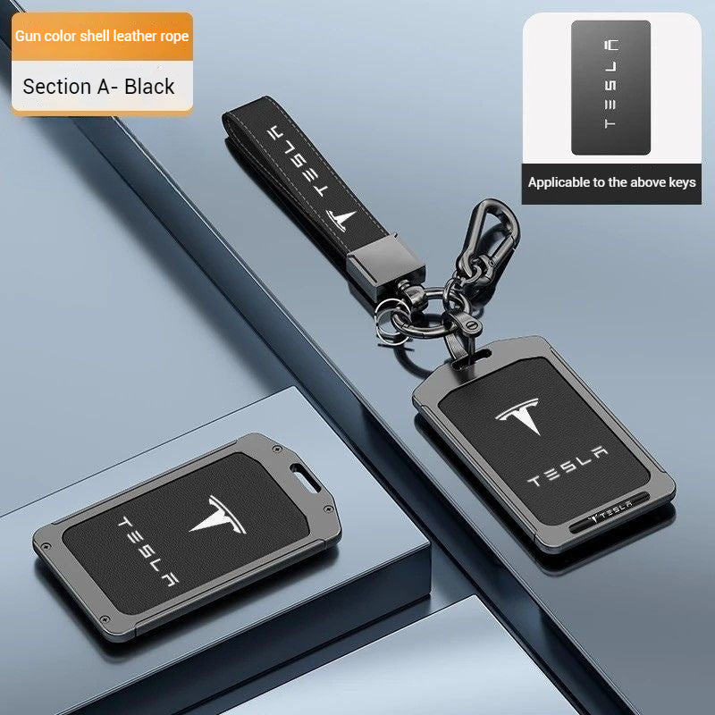 Load image into Gallery viewer, Tesla Alloy-Framed Leather Card Key Case for Model 3 & Model Y - Polar Tech Australia