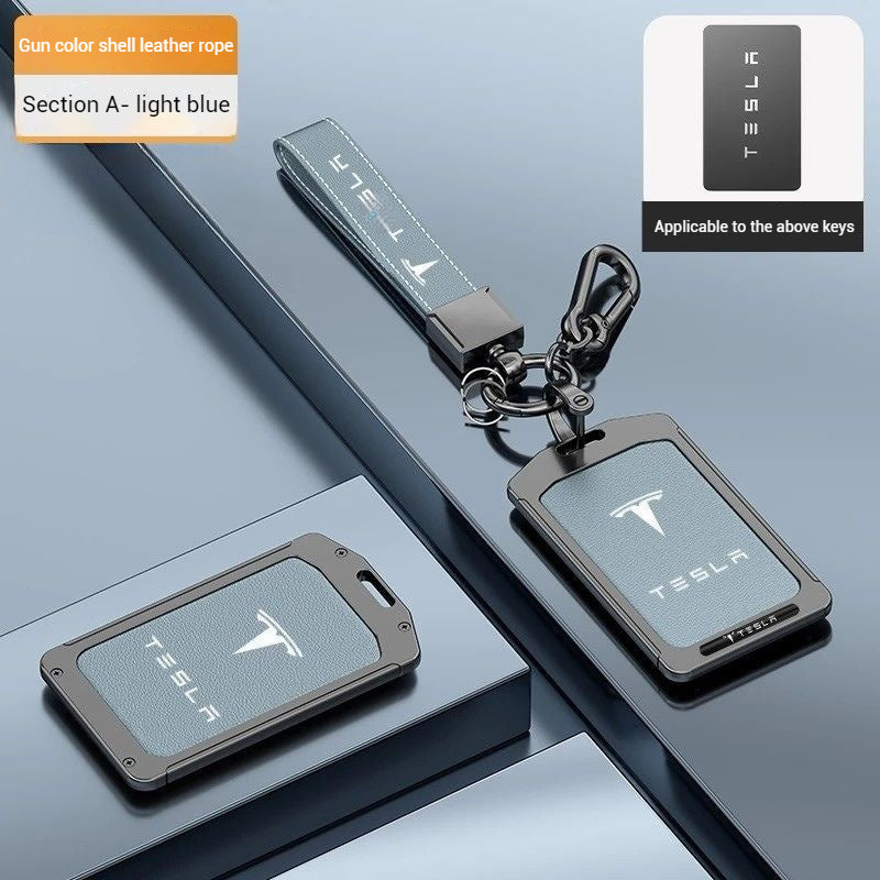 Load image into Gallery viewer, Tesla Alloy-Framed Leather Card Key Case for Model 3 & Model Y - Polar Tech Australia