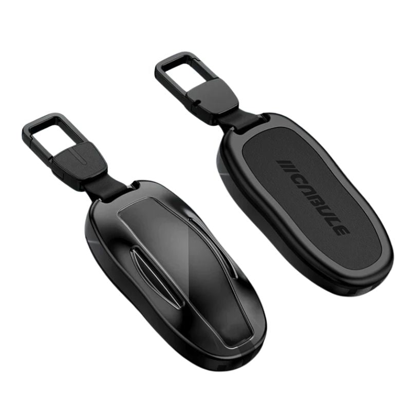 Load image into Gallery viewer, Tesla Full Aluminum Alloy + PU Leather Cover Car Key Fob Case for Model X - Polar Tech Australia