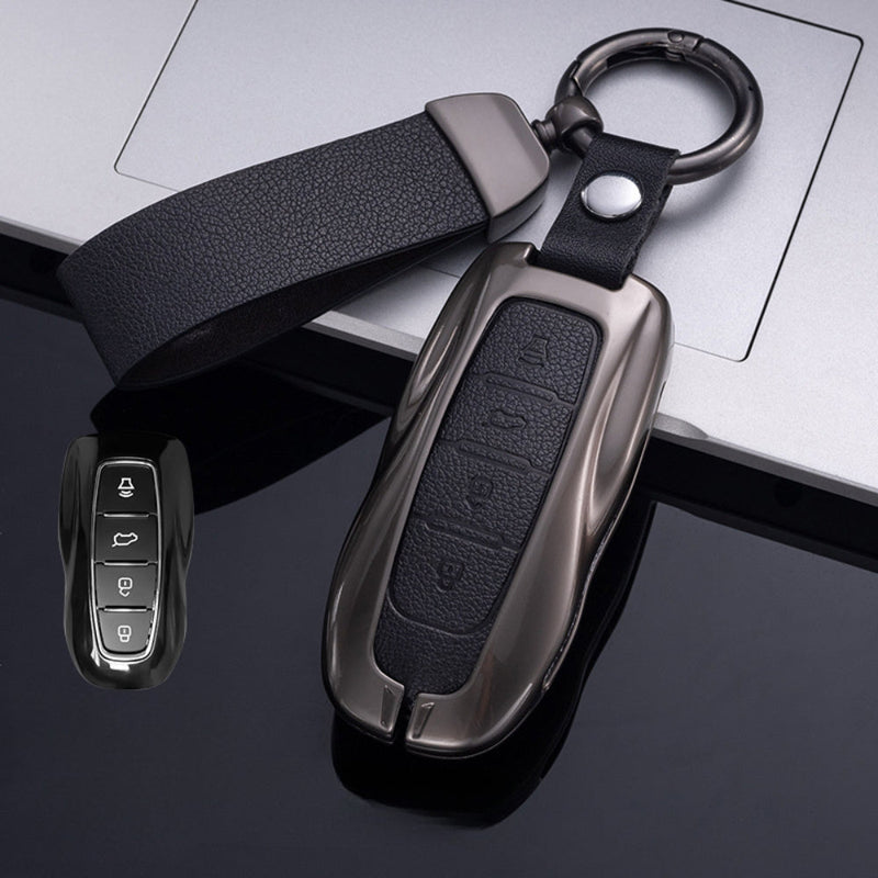 Load image into Gallery viewer, Ford Zinc Alloy Leather Folding Car Key Fob Case Cover For Ranger, Mustang, Everest, Escape, Puma, Transit, Focus, Fiesta, Ranger Raptor, Mondeo - Polar Tech Australia