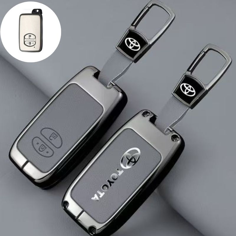 Cargue la imagen en el visor de la galería, Toyota Full Metal Coverage + PU Leather Car Key Fob Case Cover For Corolla, Camry, Prado, Avalon - i-Station Mobile Phone & Electronic Device Repair and Accessories