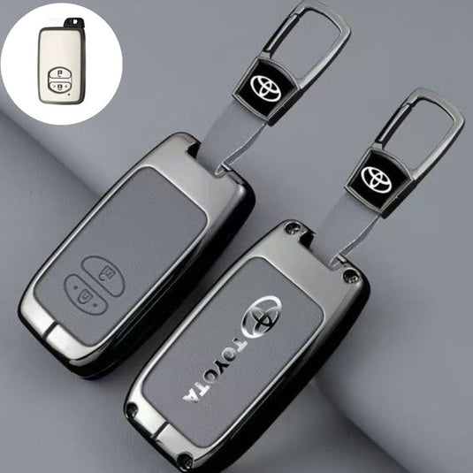 Toyota Full Metal  Coverage + PU Leather Car Key Fob Case Cover For Corolla, Camry, Prado, Avalon - i-Station Mobile Phone & Electronic Device Repair and Accessories