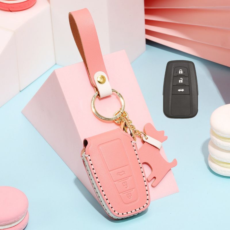 Load image into Gallery viewer, Toyota Genuine Leather Full Protection Car Key Fob Case Cover For Aygo, Yaris, Corolla, C-HR, Camry, GT86, GR Supra, Prius, Prado, Mirai, RAV4, Land Cruiser, Hilux, Proace - Polar Tech Australia