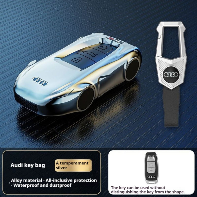 Load image into Gallery viewer, Audi Zinc Alloy Silicone Car Key Fob Case Cover For A3, A4, A5, A6, A8, Q2, Q5, Q7, Q8, e-tron - Polar Tech Australia
