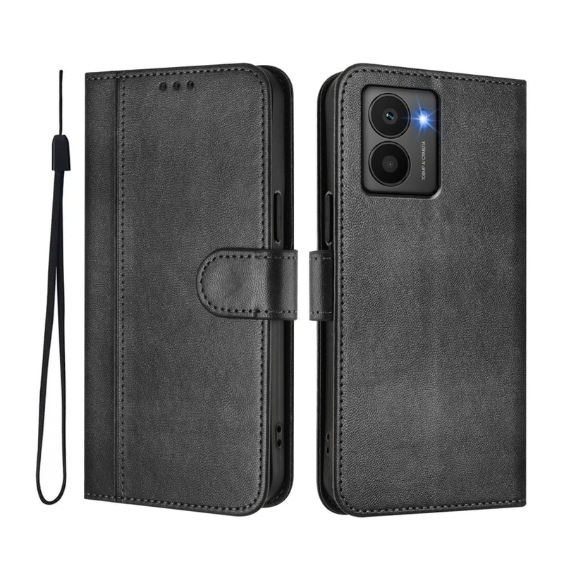 Load image into Gallery viewer, Nokia C1 2nd Edition / C01 Plus - Line Splicing Buckle Retro Leather Phone Case - Polar Tech Australia