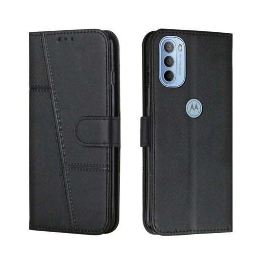 Motorola Moto G30/G10/G10 Power - Stitching Calf Texture Buckle Leather Phone Case - Polar Tech Australia