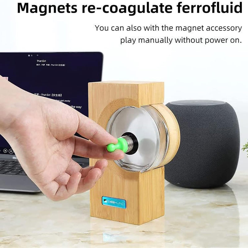 Load image into Gallery viewer, Dancing Ferrofluid Music Rhythm Lamp,Ferrofluid Speaker Music Mate,Ferrofluid Display Lamp,Magnet Liquid Toy,Desktop Decor,Teenager Gifts